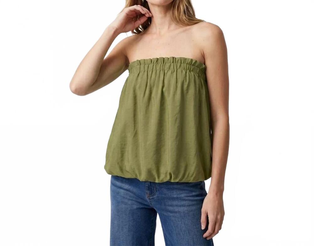 NEW NAKED ZEBRA crinkled breeze bubble top in olive